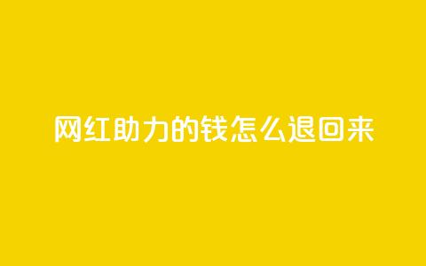 网红助力的钱怎么退回来 - 网红代言退款规则解析。  第1张