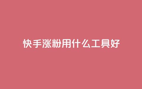快手涨粉用什么工具好 - 快手增粉利器大揭秘。  第1张