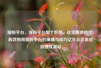 涨粉平台，涨粉平台那个好用，社交媒体时代，高效利用涨粉平台的策略与技巧亿乐社区低价自营货源站