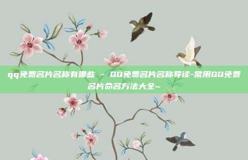 qq免费名片名称有哪些 - QQ免费名片名称导读-常用QQ免费名片命名方法大全~  第1张