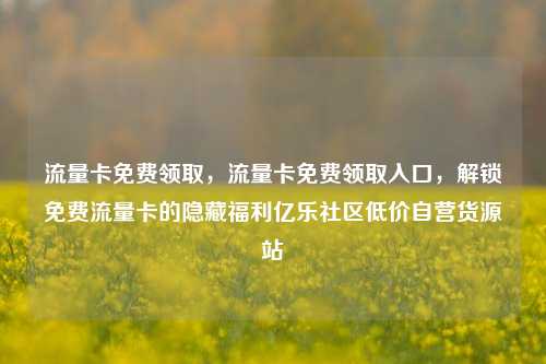 流量卡免费领取，流量卡免费领取入口，解锁免费流量卡的隐藏福利亿乐社区低价自营货源站  第1张