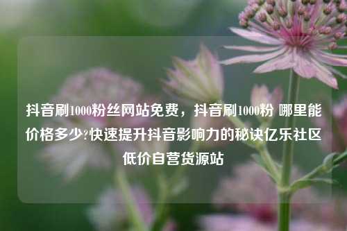 抖音刷1000粉丝网站免费	，抖音刷1000粉 哪里能价格多少?快速提升抖音影响力的秘诀亿乐社区低价自营货源站  第1张